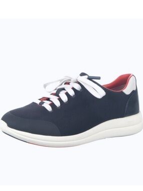 Tory Burch navy blue and red sneaker